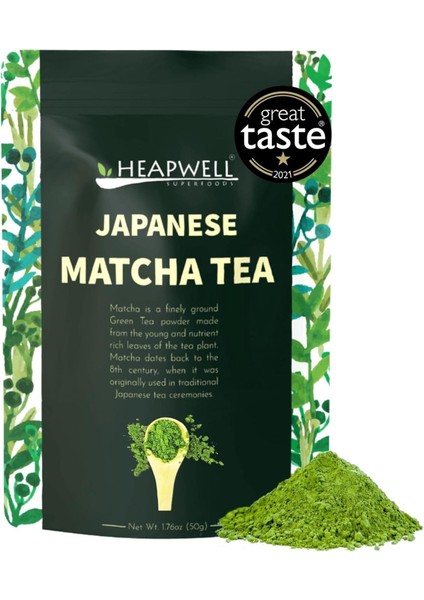 Premium Japon Matcha Çayı 50 gr Shizuoka Menşeli, 1. Hasat, Ödüllü ve Saf Toz Çay