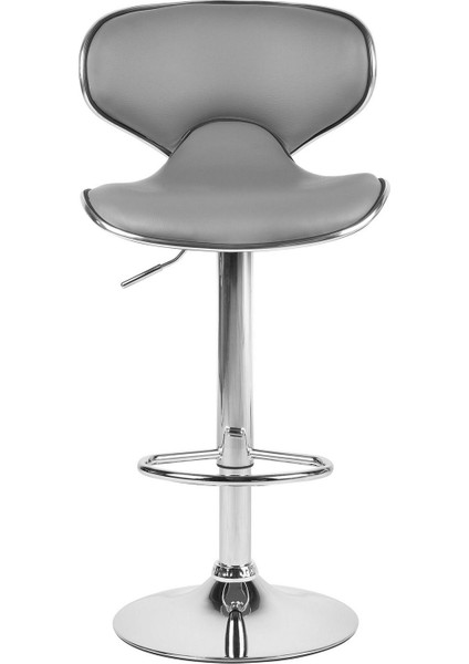 Conway 2'li Gri Döner Bar Sandalyesi Seti, Suni Deri, Ayarlanabilir, 87-109 cm fırsatları