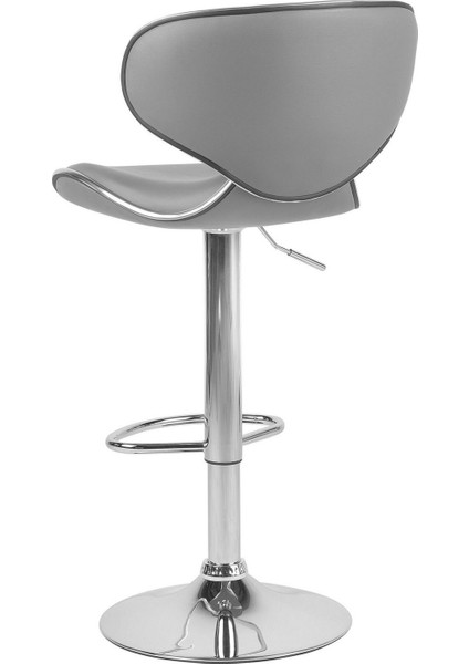 Conway 2'li Gri Döner Bar Sandalyesi Seti, Suni Deri, Ayarlanabilir, 87-109 cm indirimleri