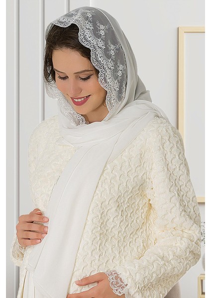 By Mecit 0021 Ekru Şifon Şal