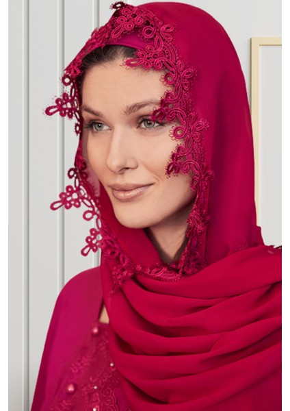 By Mecit 0026 Fuşya Şifon Şal