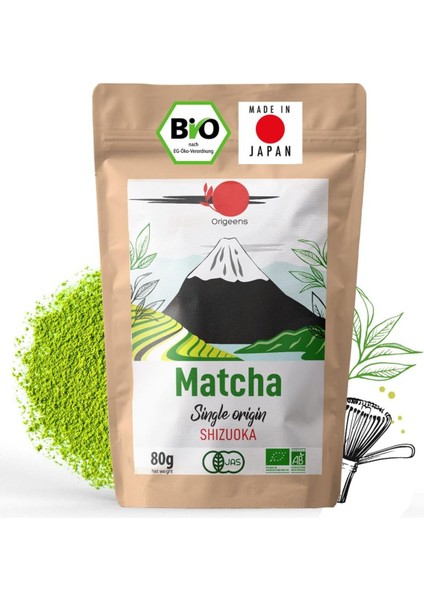 Japon Matcha Çayı 80 gr Shizuoka Tek Kökenli Toz Yeşil Çay