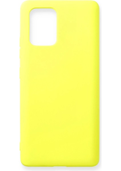 Samsung Galaxy A91 / S10 Lite Kılıf Nano Içi Kadife Silikon - Sarı Svlrs
