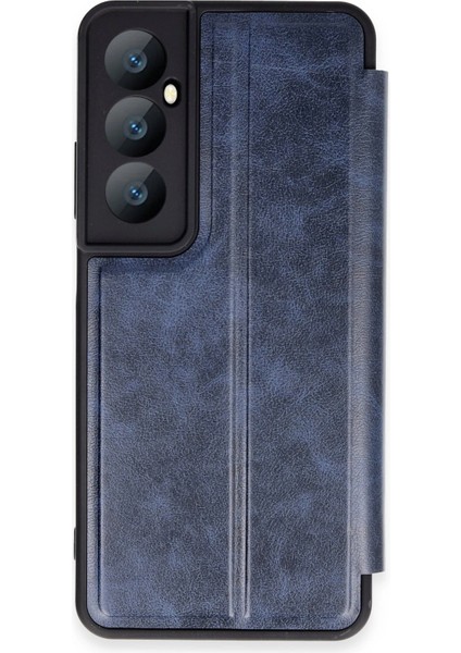 Realme C65 Kılıf Flip Cover - Lacivert Svlrs