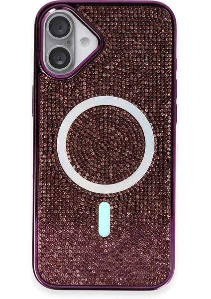 Iphone 16 Kılıf Diamond Magsafe Kapak - Derin Mor Svlrs