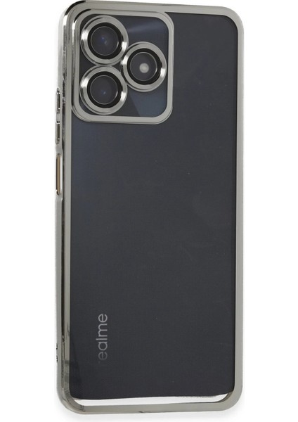 Realme C53 Kılıf Razer Lensli Silikon - Gümüş Svlrs