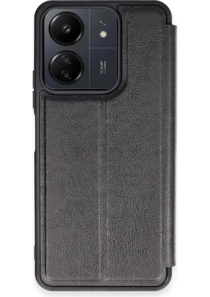Xiaomi Redmi 13C Kılıf Flip Cover - Siyah Svlrs