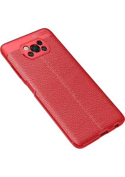 Xiaomi Pocophone X3 Kılıf Auto Focus Kapak - Kırmızı Svlrs
