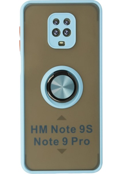 Xiaomi Redmi Note 9 Pro Kılıf Montreal Yüzüklü Silikon Kapak - Buz Mavi Svlrs