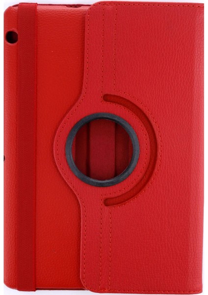 Huawei Mediapad T3 10 / 9.6 Kılıf 360 Tablet Deri Kılıf - Kırmızı Svlrs