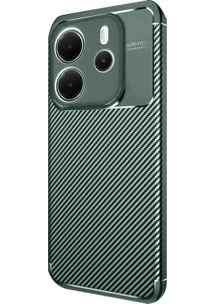 Xiaomi Redmi Note 14 4g Kılıf Auto Focus Karbon Kapak - Koyu Yeşil Svlrs modelleri