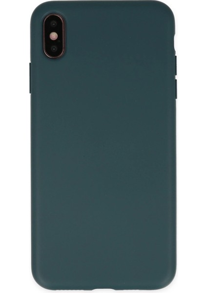Iphone Xs Max Kılıf Nano Içi Kadife Silikon - Koyu Yeşil Svlrs