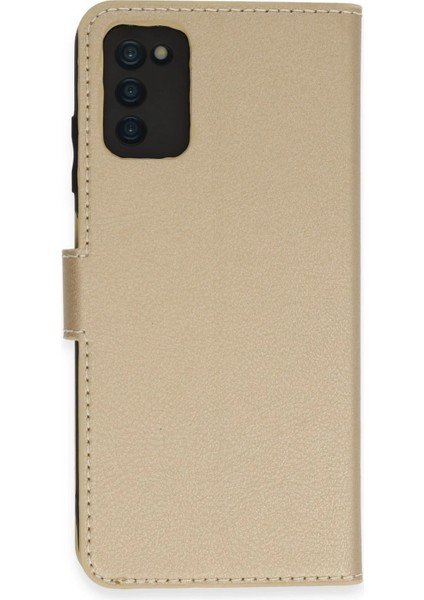 Samsung Galaxy A03S Kılıf Trend S Plus Kapaklı Kılıf - Gold Svlrs