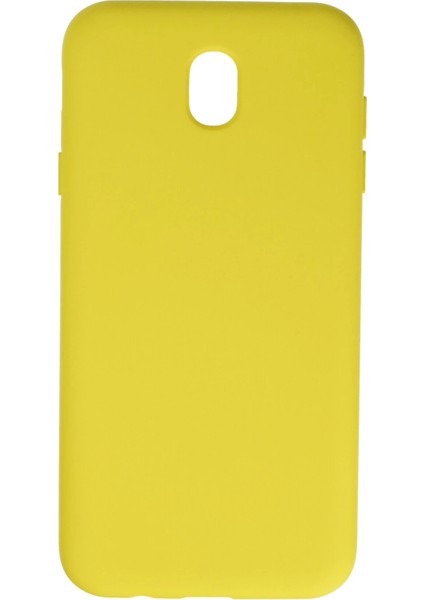 Samsung Galaxy J7 Pro / J730 Kılıf Nano Içi Kadife Silikon - Sarı Svlrs