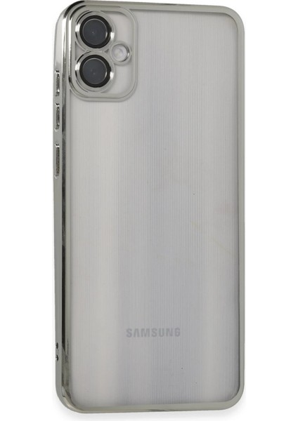 Samsung Galaxy A05 Kılıf Razer Lensli Silikon - Gümüş Svlrs