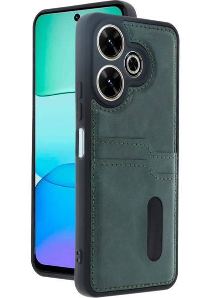 Xiaomi Redmi 13 4g Kılıf Sara Kartvizitli Deri Kılıf - Koyu Yeşil Svlrs fiyatları