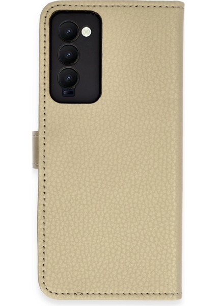 Tecno Camon 18 Kılıf Trend S Plus Kapaklı Kılıf - Gold Svlrs