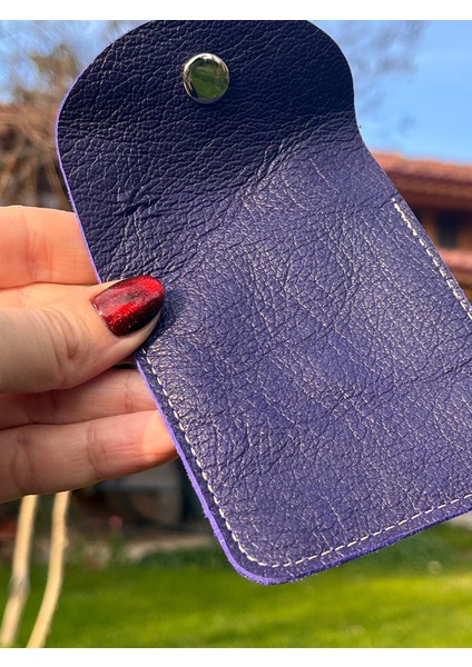 -Kare Model Gold Göz Detaylı Koyu Mor Hakiki Deri Airpod Kılıfı / Mini Bozuk Para Cüzdanı fiyatları