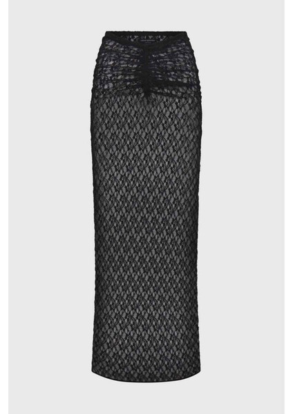 Stretch Lace V-Waist Maxi Etek - Konforlu ve Şık Tasarım |%95 Naylon, %5 Spandeks
