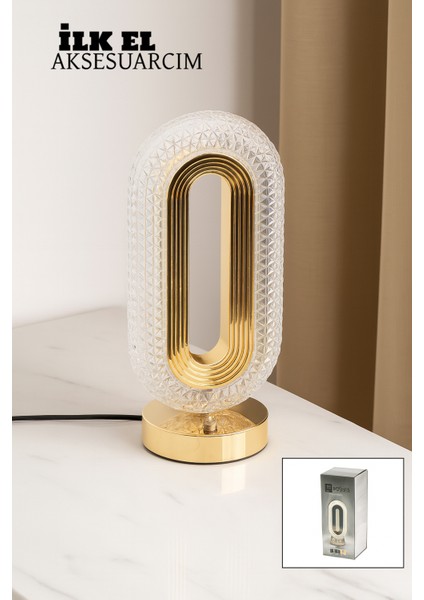 Barotti DMR-8800 3 Renk Dokunmatik Kristal Masa Lambası | USB Şarjlı Mika Gold Tasarım 12X26 cm fiyatları