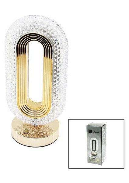 Barotti DMR-8800 3 Renk Dokunmatik Kristal Masa Lambası | USB Şarjlı Mika Gold Tasarım 12X26 cm modelleri