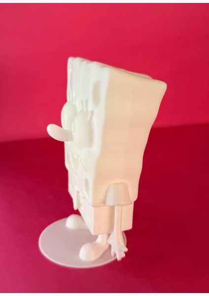 Süngerbob Figür Boyama Seti – 15 cm | 3D Yazıcı Üretimi | 6 Renk Akrilik Boya + 2 Fırça indirimleri