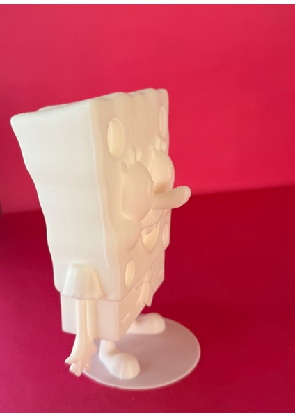 Süngerbob Figür Boyama Seti – 15 cm | 3D Yazıcı Üretimi | 6 Renk Akrilik Boya + 2 Fırça