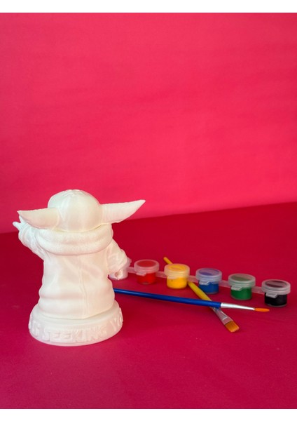 Baby Yoda Figürü Boyama Seti – 15 cm | 3D Baskı + 6 Akrilik Boya + 2 Fırça Kendin Yap Seti fiyatları