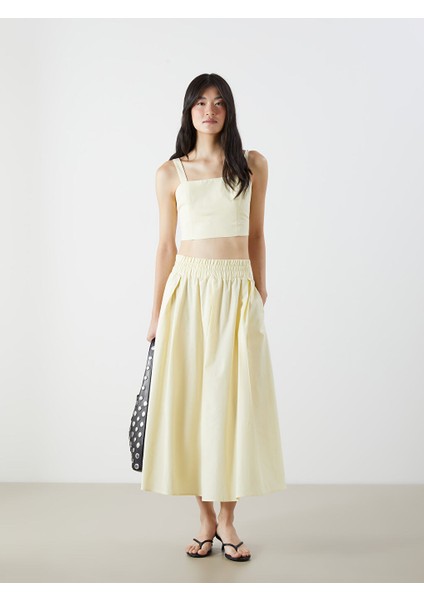 Yeni Sezon Kare Yaka Askili Poplin Crop - S5Q525Z8 fiyatları