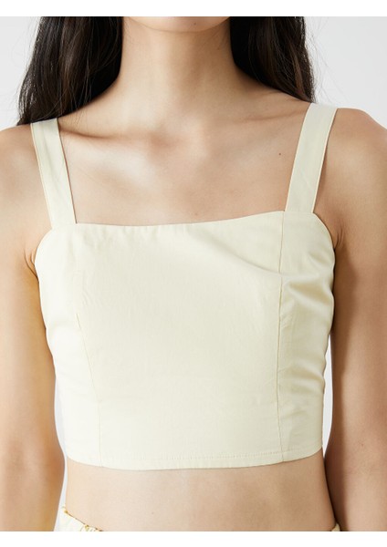 Yeni Sezon Kare Yaka Askili Poplin Crop - S5Q525Z8 modelleri