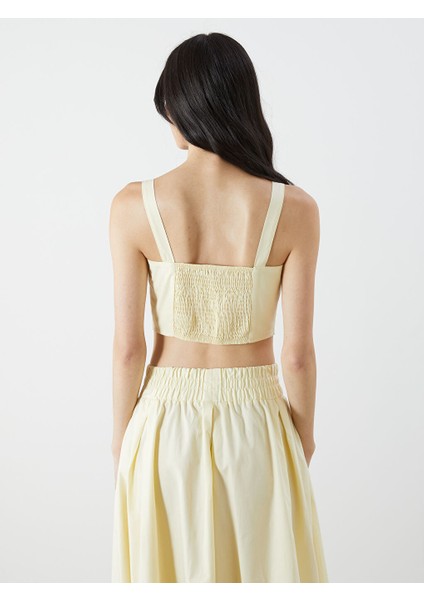 Yeni Sezon Kare Yaka Askili Poplin Crop - S5Q525Z8 fırsatları