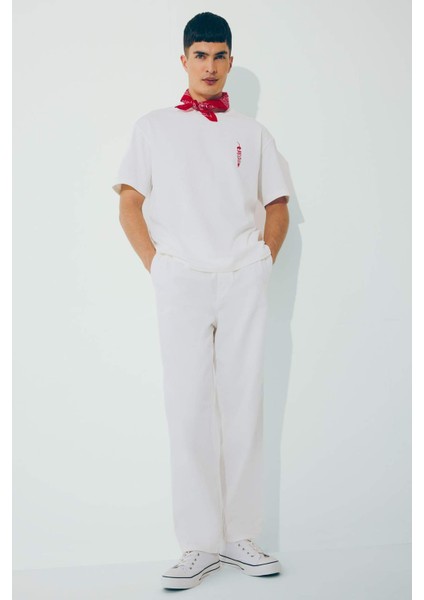 %100 Pamuk Wide Leg Geniş Paça Jean Pantolon E1375AX25AU fiyatları