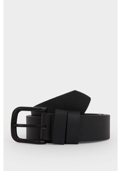 Erkek Dikdörtgen Toka Suni Deri Günlük Kemer F7033AXNS