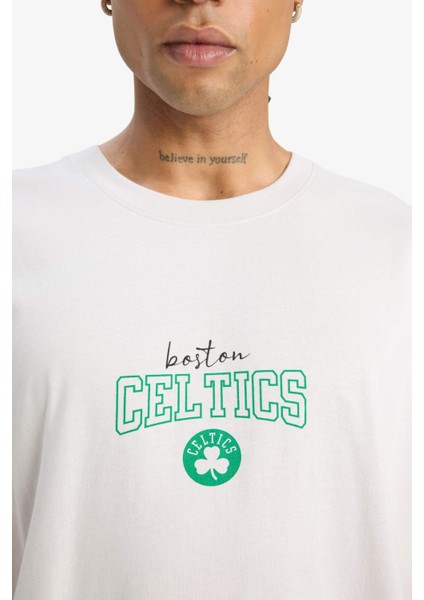 fit Nba Boston Celtics Oversize Geniş Kalıp Bisiklet Yaka Sırt Baskılı Kısa Kollu TIŞÖRT E5868AX25AU