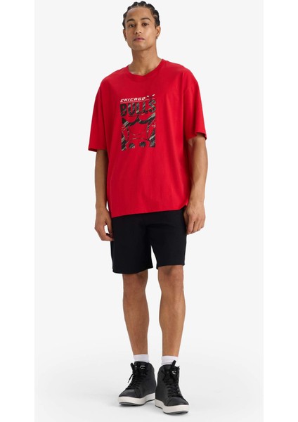 fit Nba Chicago Bulls Oversize Geniş Kalıp Bisiklet Yaka Kısa Kollu TIŞÖRT E5911AX25AU indirimleri
