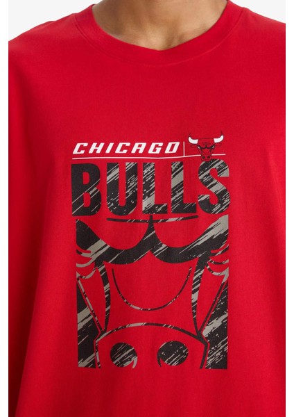 fit Nba Chicago Bulls Oversize Geniş Kalıp Bisiklet Yaka Kısa Kollu TIŞÖRT E5911AX25AU