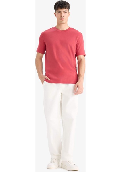 %100 Pamuk Regular Fit Bisiklet Yaka Basic Düz Kısa Kollu Tişört E7961AX25AU fiyatları