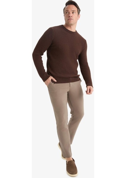 Standart Fit Bisiklet Yaka Basic Dokulu Triko Kazak E0811AX25WN fiyatları