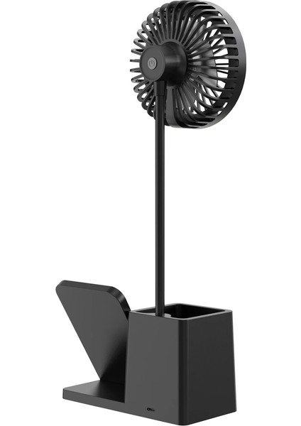 Siyah Type-C 10W Kablosuz Şarj Cihazı Fanlı Kalemlikli Masa Lambası SL-M9055 fiyatları