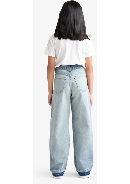 Kız Çocuk 90's Wide Leg Geniş Paça Okul Jean Pantolon F7540A825AU