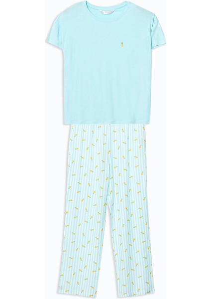 Yeni Sezon Bisiklet Yaka Baskili Kadin Pijama Takimi - S5HG72Z8 fırsatları