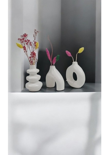 Gözdehobi Nordic Essence Craft Set | Dekoratif Minimal Kuru Çiçek Ev Dekorasyon Biblo Vazo Hediyelik