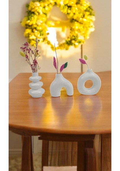 Gözdehobi Nordic Essence Craft Set | Dekoratif Minimal Kuru Çiçek Ev Dekorasyon Biblo Vazo Hediyelik