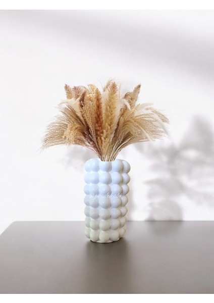 Gözdehobi Dekoratif Kuru Çiçek Vazosu /pampas Vazo / Bubble Baloncuklu Büyük Boy Vase / Beyaz modelleri