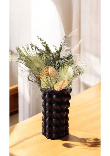 Gözdehobi Dekoratif Kuru Çiçek Vazosu /pampas Vazo / Bubble Baloncuklu Büyük Boy Vase / Siyah fırsatları