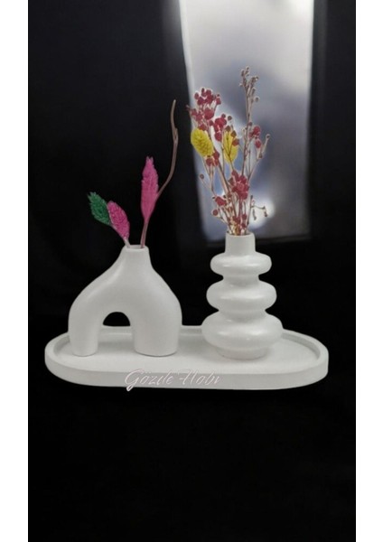 Gözdehobi Nordic Craft | Dekoratif Minimal Kuru Çiçek Ev Dekorasyon Biblo Vazo Hediyelik Çeyizlik