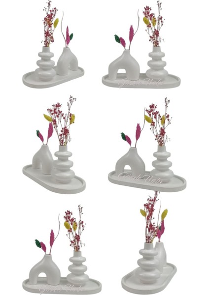 Gözdehobi Nordic Craft | Dekoratif Minimal Kuru Çiçek Ev Dekorasyon Biblo Vazo Hediyelik Çeyizlik