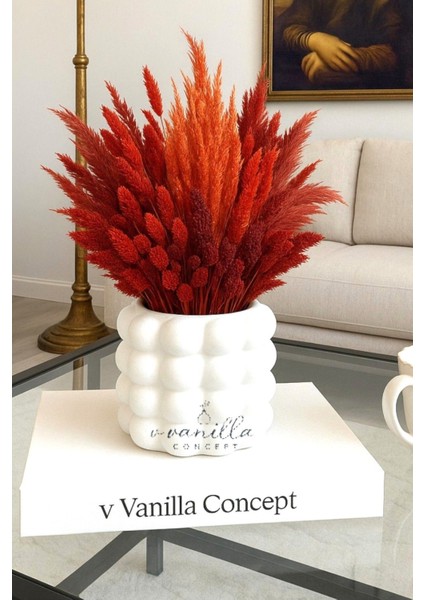 El Yapımı Bohem Bubble Vazo – Parlak Beyaz Modern Minimalist Seramik Tasarım | V Vanilla Concept