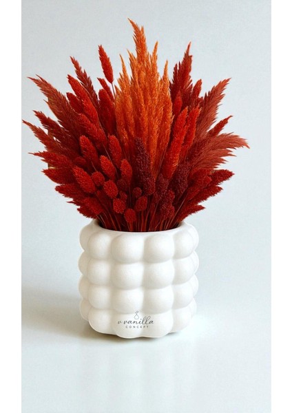 El Yapımı Bohem Bubble Vazo – Parlak Beyaz Modern Minimalist Seramik Tasarım | V Vanilla Concept modelleri