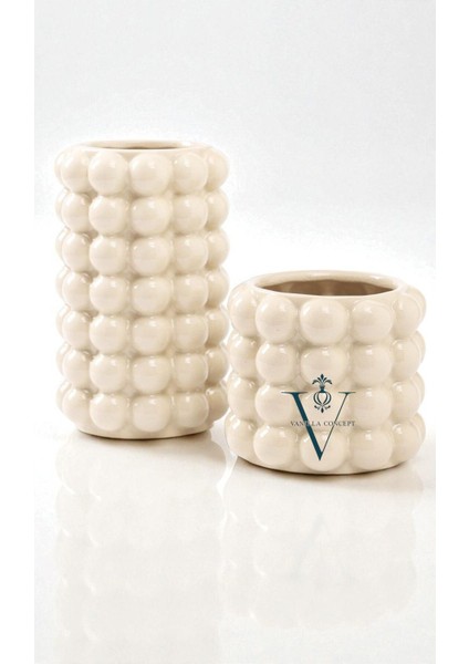 El Yapımı Baloncuklu Beton Vazo Seti 2'li - Modern Dekoratif Bubble Vazo | V Vanilla Concept fiyatları